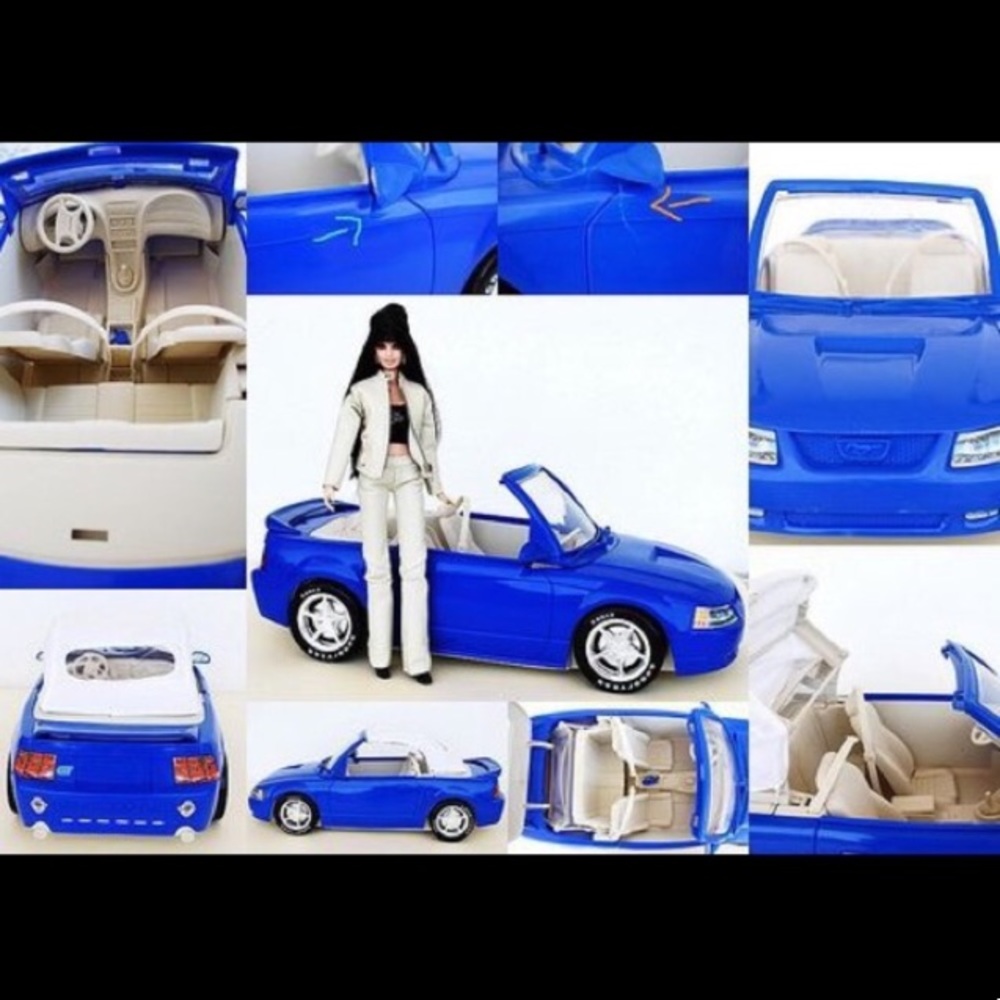 Cute blue Barbie convertible